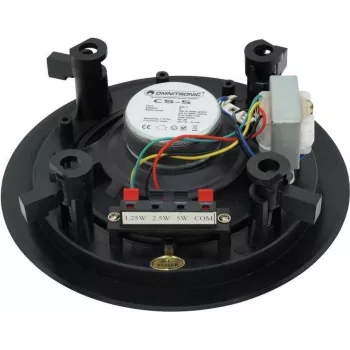 Omnitronic 80710211 altavoz PA de línea de 100V 5W negro banda ancha montaje en pared IP44