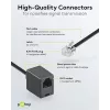 Wentronic Goobay cable alargador modular, RJ11/RJ14 (6P4C) conector macho a conector hembra RJ11, 15 m, negro 68258
