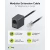 Wentronic Goobay cable alargador modular, RJ11/RJ14 (6P4C) conector macho a conector hembra RJ11, 15 m, negro 68258