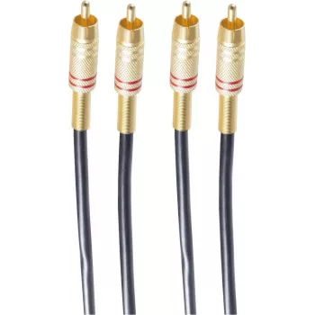 shiverpeaks BASIC-S cable de audio 2x RCA a 2x RCA, 5,0 m, negro BS40225