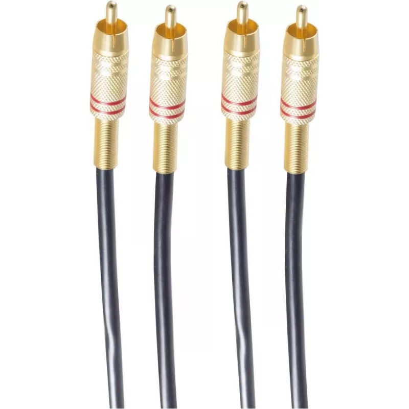 shiverpeaks BASIC-S cable de audio 2x RCA a 2x RCA, 5,0 m, negro BS40225