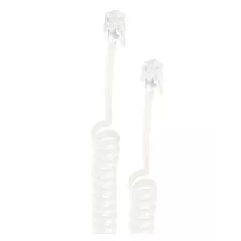 Shiverpeaks cable de conexión de auricular de teléfono, conector macho RJ10 4P4C a conector macho RJ10 4P4C, contactos dorados, 2 m, blanco (BS70132)