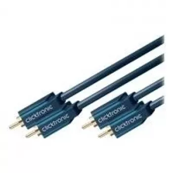 ClickTronic Casual Series cable de audio RCA 2x conector macho RCA a 2x conector macho RCA 10m doble apantallado coaxial negro