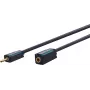 CLICKTRONIC cable alargador de audio MP3 conector macho jack estéreo de 3,5mm a conector hembra 1,5m negro