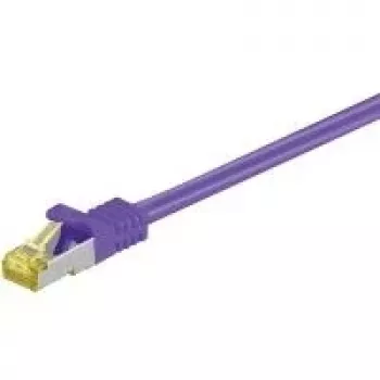 Wentronic cable de red Cat.7 RJ-45 a RJ-45, 1 m, S/FTP, dorado, 10 Gbps, 600 MHz, negro 91591