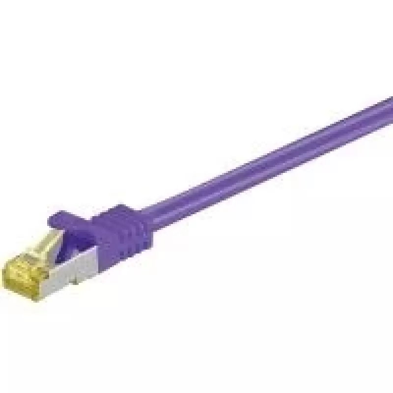 Wentronic cable de red Cat.7 RJ-45 a RJ-45, 1 m, S/FTP, dorado, 10 Gbps, 600 MHz, negro 91591