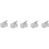 SHIVERPEAKS BASIC-S conector modular RJ10 4P4C, no apantallado, contactos dorados, transparente, 1 unidad BS72039-5