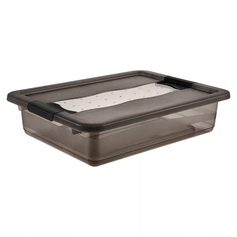keeeper Caja de almacenamiento Cornelia, 7 litros, gris cristal transparente, con tapa y cierre deslizante 1094482700000
