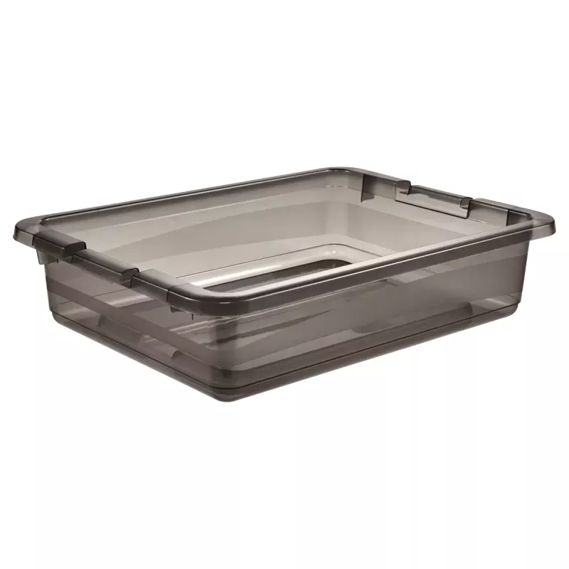 keeeper Caja de almacenamiento Cornelia, 7 litros, gris cristal transparente, con tapa y cierre deslizante 1094482700000