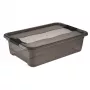 keeeper Caja de almacenamiento Cornelia, 28 litros, gris cristal transparente, con tapa, cierre deslizante 1042982700000