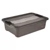 keeeper Caja de almacenamiento Cornelia, 28 litros, gris cristal transparente, con tapa, cierre deslizante 1042982700000