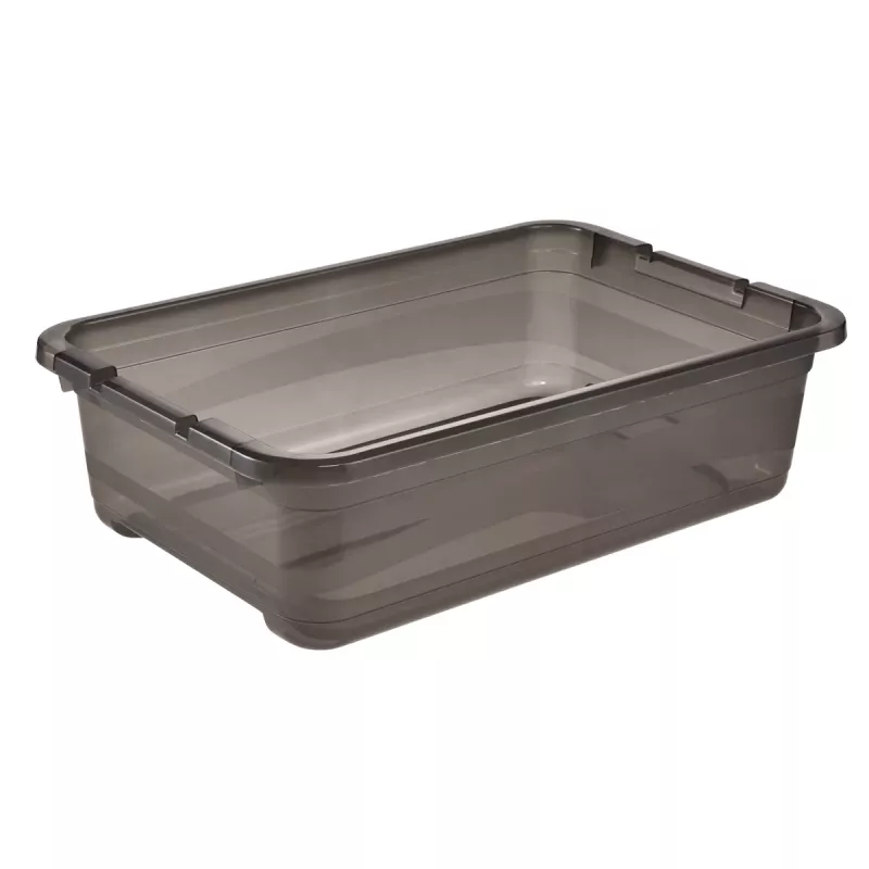 keeeper Caja de almacenamiento Cornelia, 28 litros, gris cristal transparente, con tapa, cierre deslizante 1042982700000