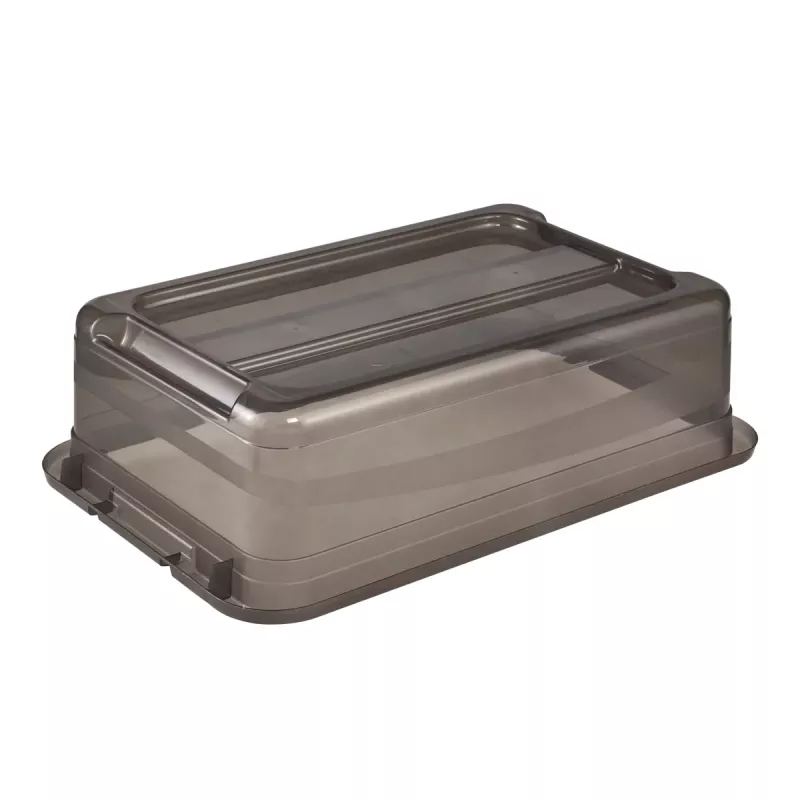 keeeper Caja de almacenamiento Cornelia, 28 litros, gris cristal transparente, con tapa, cierre deslizante 1042982700000