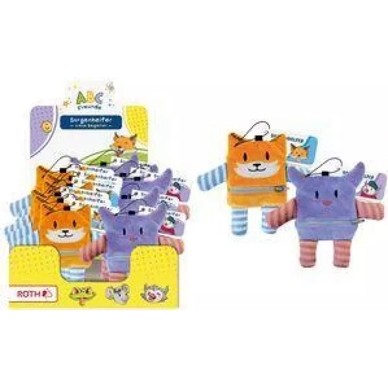 ROTH Peluche Sorgenhelfer ABC Friends con bolsillo ventral con cremallera, motivo surtido, 1 ud. 679519