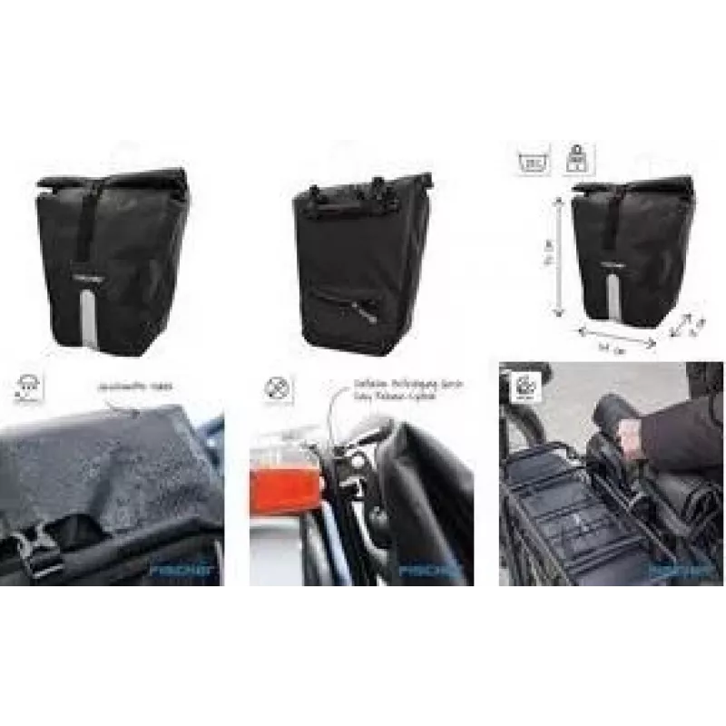 FISCHER PLUS Emendo Bolsa de bicicleta impermeable con costuras soldadas y sujeción segura 115808