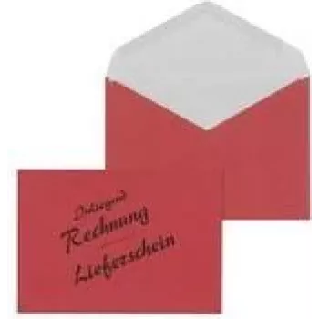 MAILmedia 30005341 Sobre DL (110 x 220 mm), albarán/factura, rojo, 75 g/m², engomado en húmedo