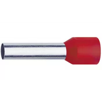Klauke 47612 Terminal tubular aislado, 10 mm², rojo, 12 mm de longitud de pin, 100 uds.
