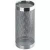 HELIT H2515500 Base para sombrilla de metal, diseño perforado, cromo, redonda, diámetro 240 mm, altura 490 mm