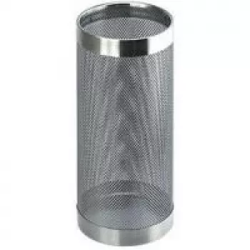 HELIT H2515500 Base para sombrilla de metal, diseño perforado, cromo, redonda, diámetro 240 mm, altura 490 mm