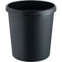 helit H6105895 Papelera redonda de plástico 18L negra 31x32cm