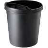 helit H6105895 Papelera redonda de plástico 18L negra 31x32cm