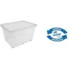 keeeper bert Caja de almacenamiento con ruedas, 136 L, tapa Air-Control, transparente/gris 1056700100000