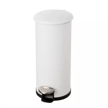 helit the zinc Cubo de basura con pedal 20L blanco acero con recubrimiento en polvo redondo Soft-Close H2406605