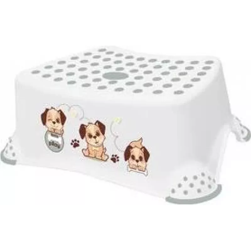 keeeper Taburete infantil Tomek Dogs, blanco, capacidad de carga 80 kg, superficie y patas antideslizantes 1864210034400