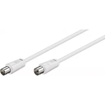 TECLINE Wentronic Goobay Cable de antena, blanco, 20 m - conector macho coaxial IEC a conector hembra coaxial IEC (50125)