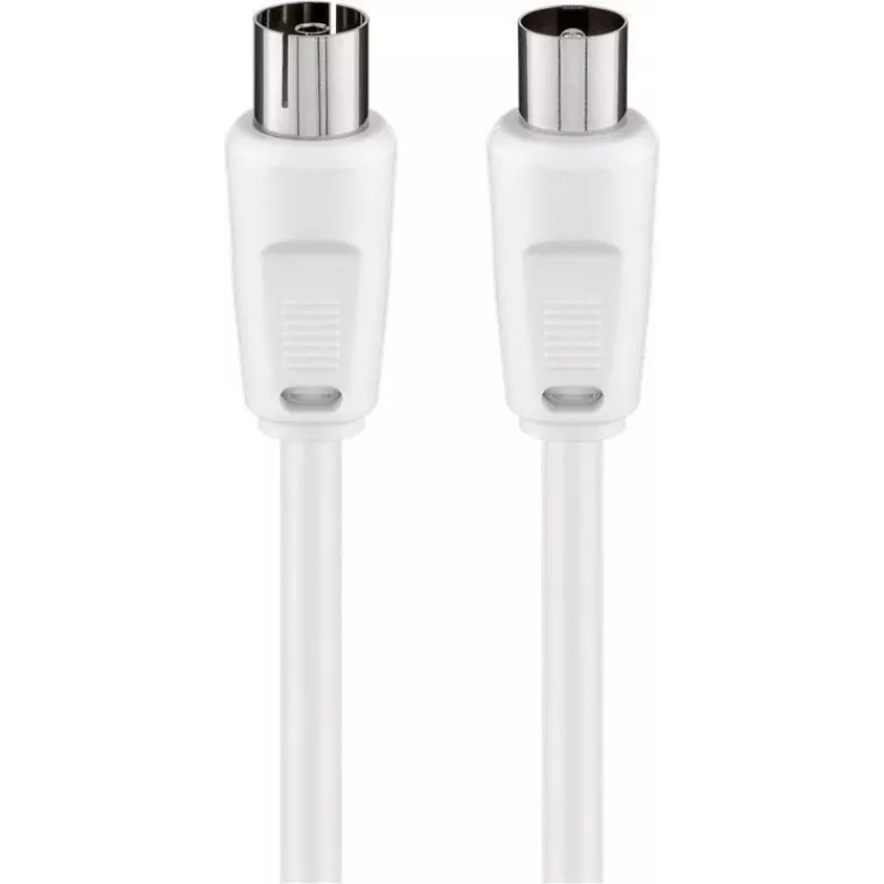 TECLINE Wentronic Goobay Cable de antena, blanco, 20 m - conector macho coaxial IEC a conector hembra coaxial IEC (50125)