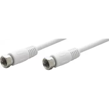TECLINE Wentronic Goobay cable de conexión de satélite, 100% apantallado, blanco, 10 m - conector F macho a conector F macho (50741)