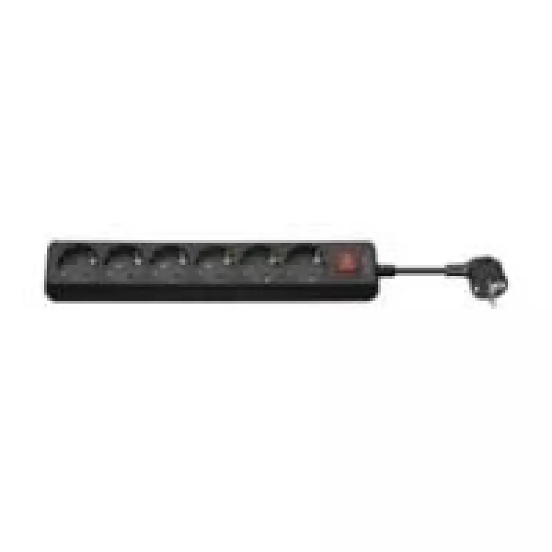 Wentronic Goobay regleta de 6 tomas con interruptor, 1,5 m, negra 51290