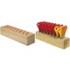 Westcott 112TidyC 00 bloque de tijeras de madera con 32 tijeras infantiles, 130 mm, puntas redondeadas, escala de 5 cm