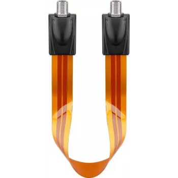 Wentronic Goobay cable de paso para ventana SAT, ultrafino 0,3 mm, marrón-negro, 0,3 m, conector hembra F a conector hembra F 67244