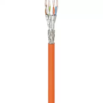 Wentronic Goobay cable de instalación de cobre macizo Cat.7 S/FTP (PiMF), 100 m, LSZH, naranja 91888