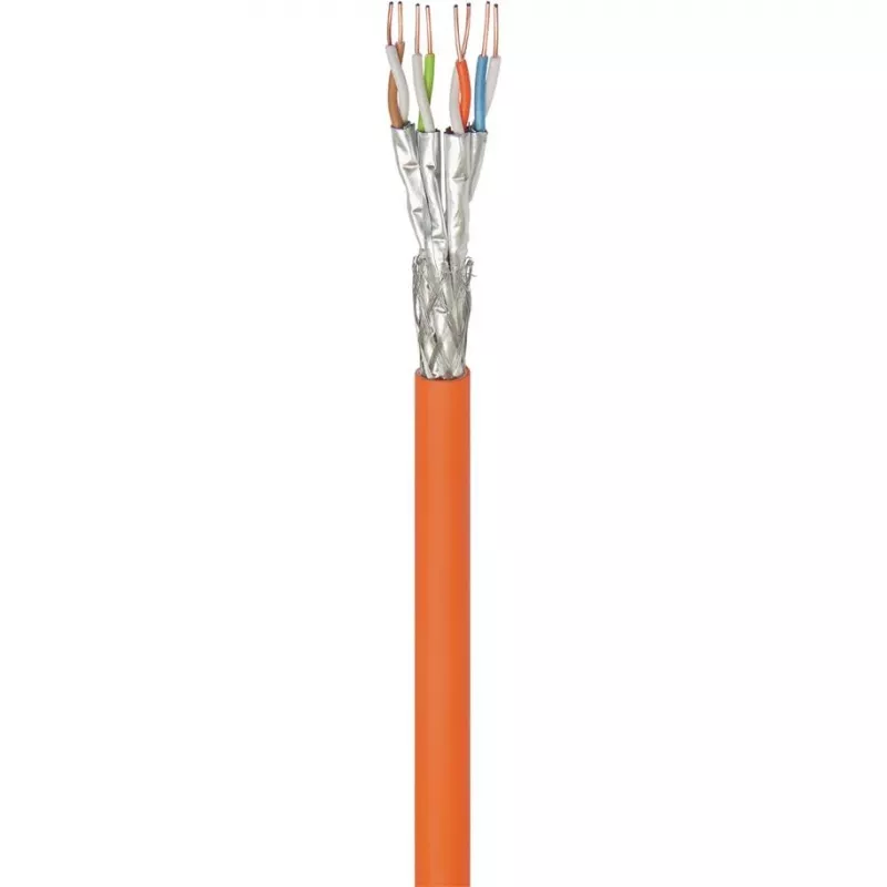 Wentronic Goobay cable de instalación de cobre macizo Cat.7 S/FTP (PiMF), 100 m, LSZH, naranja 91888