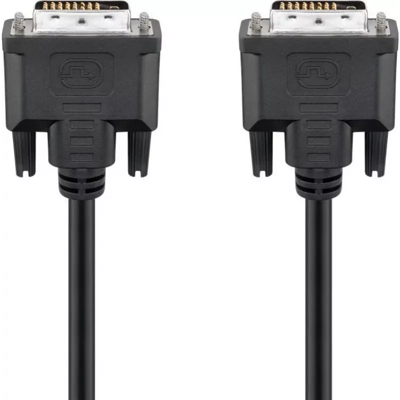 Wentronic goobay cable DVI-D Dual Link 0,5m negro con tornillos moleteados 93295