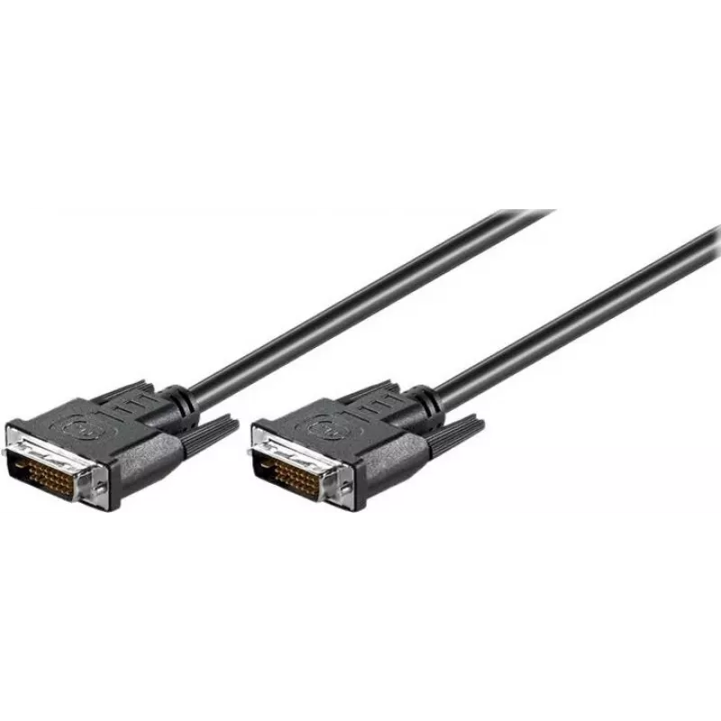 Wentronic goobay cable DVI-D Dual Link 0,5m negro con tornillos moleteados 93295