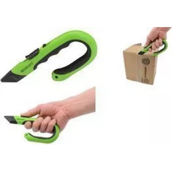 WESTCOTT cortador de cerámica Utility, hoja de 31 mm, cortador de seguridad verde con hoja de cerámica con resorte, 1 unidad (E-16476 00)