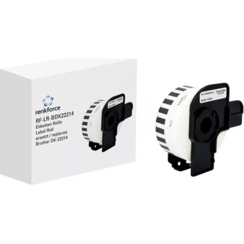 Renkforce cinta de etiquetas compatible con Brother DK-22214 12 mm x 30,48 m papel blanco RF-6027528