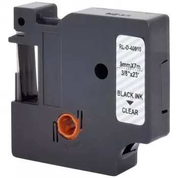 Renkforce RF-LT-D40910 cinta de rotulación compatible para DYMO D1 - 40910, 9 mm, transparente, negro, 7 m RF-6027842