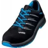 Uvex 69373 zapatos de seguridad unisex S1 P SRC, microvelour, plantilla de acero, puntera composite, negro/azul, talla 43 6937343