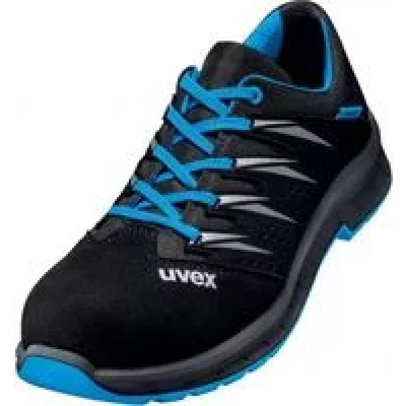 Uvex 69373 zapatos de seguridad unisex S1 P SRC, microvelour, plantilla de acero, puntera composite, negro/azul, talla 43 6937343