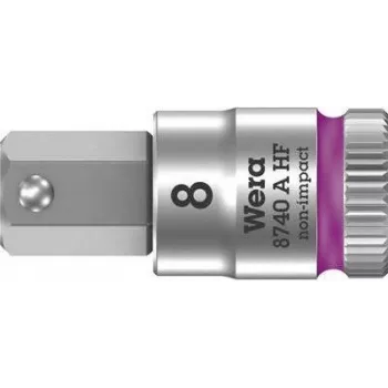 Wera 05003339001 Zyklop llave de vaso hexagonal 3/8 pulgadas 8x28 mm con función de retención