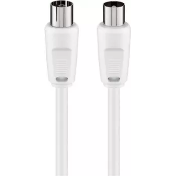 Wentronic Goobay cable de antena, 100% apantallado, blanco, 1,5 m - conector macho coaxial a conector hembra coaxial (50717)