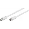 Wentronic Goobay cable de antena, 100% apantallado, blanco, 1,5 m - conector macho coaxial a conector hembra coaxial (50717)