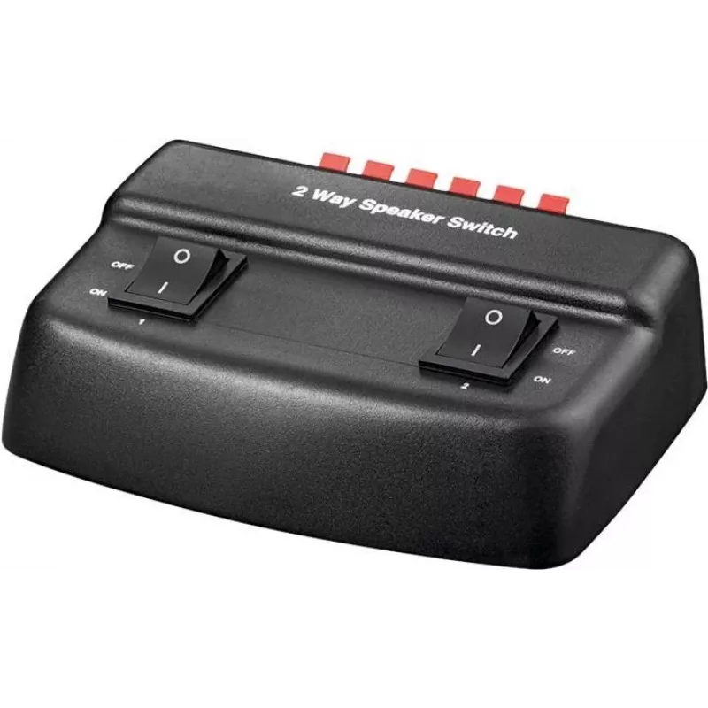 Wentronic Goobay conmutador de altavoces, negro - conecta hasta 2 pares de altavoces (60928)