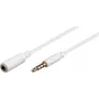 Wentronic Goobay cable alargador de jack de 3,5 mm, blanco, 0,5 m, TRRS 4 pines, conector macho a conector hembra 62359