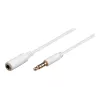 Wentronic Goobay cable alargador de jack de 3,5 mm, blanco, 0,5 m, TRRS 4 pines, conector macho a conector hembra 62359