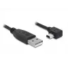 Delock cable USB 2.0 USB-A macho a Mini USB-B 5 pines macho acodado, 1m, negro 82681